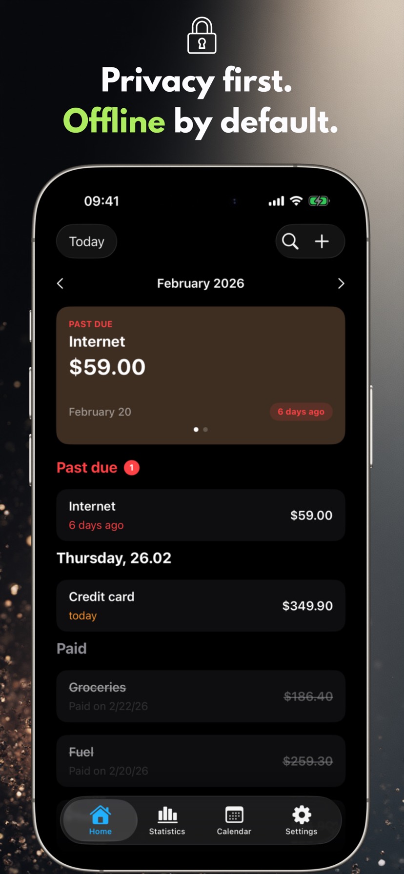 Privacy first. Offline by default. — iPhone