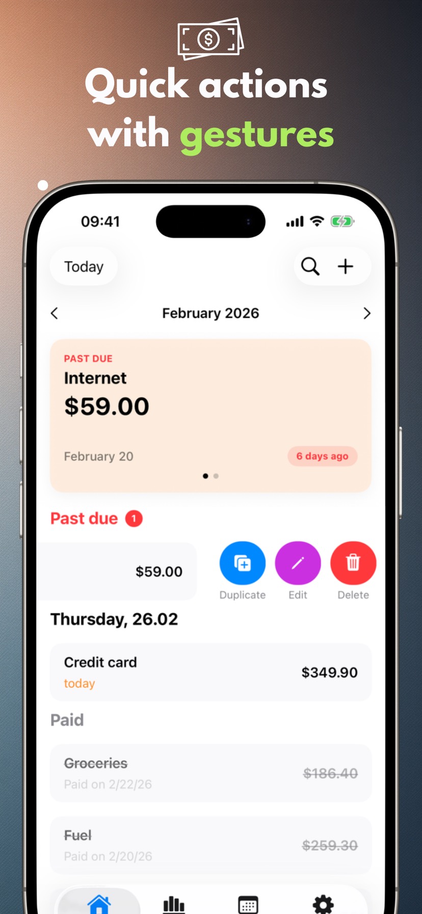 Quick actions with gestures — iPhone