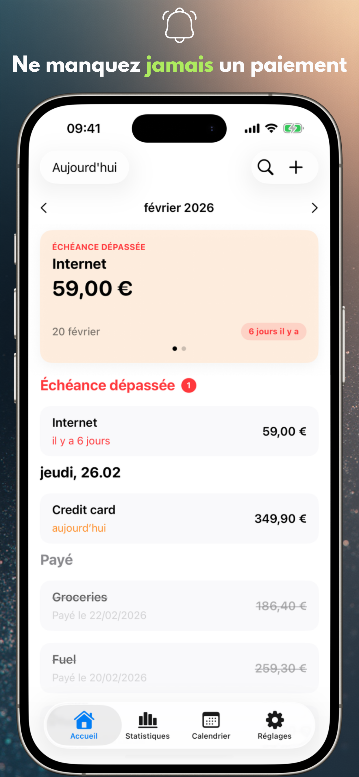 Ne manquez jamais un paiement