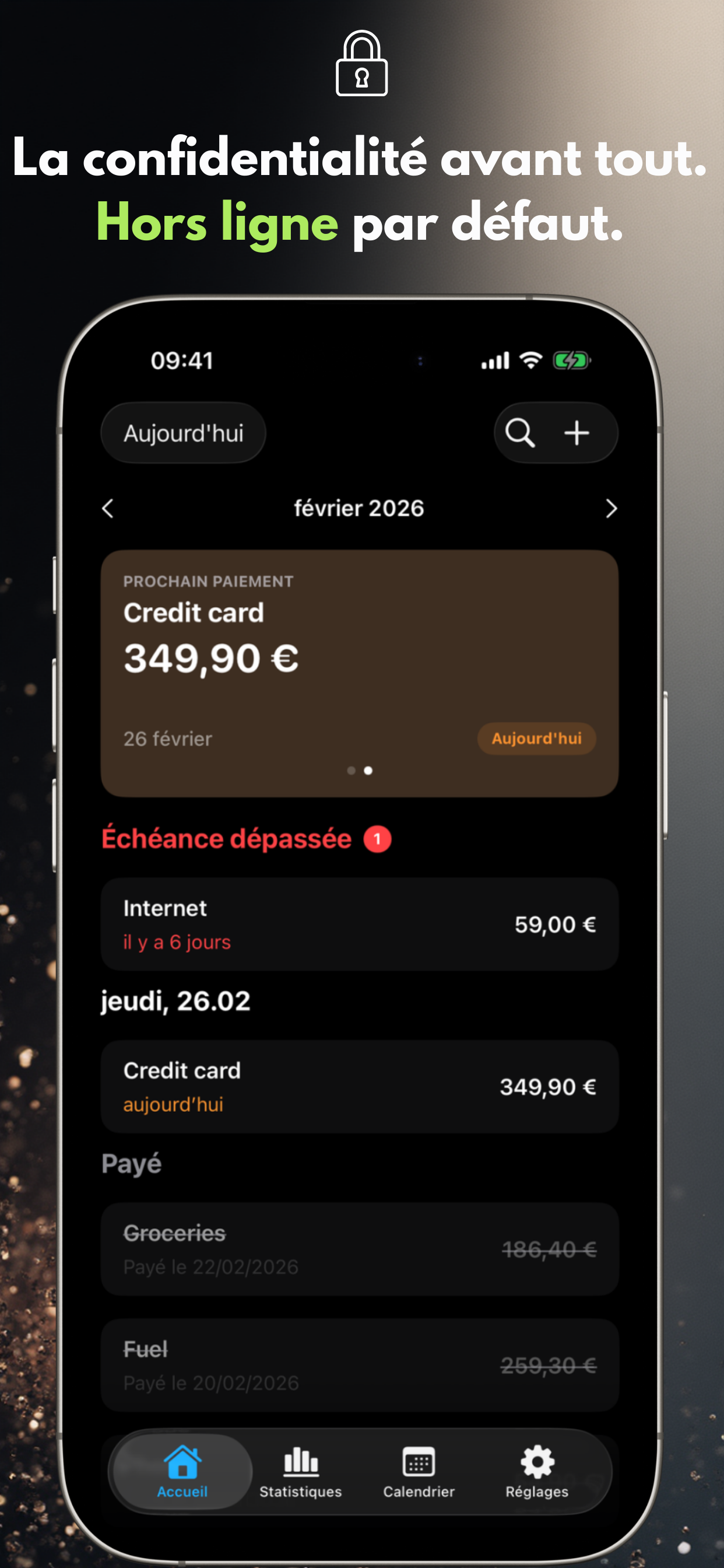 La confidentialité avant tout. Hors ligne par défaut.