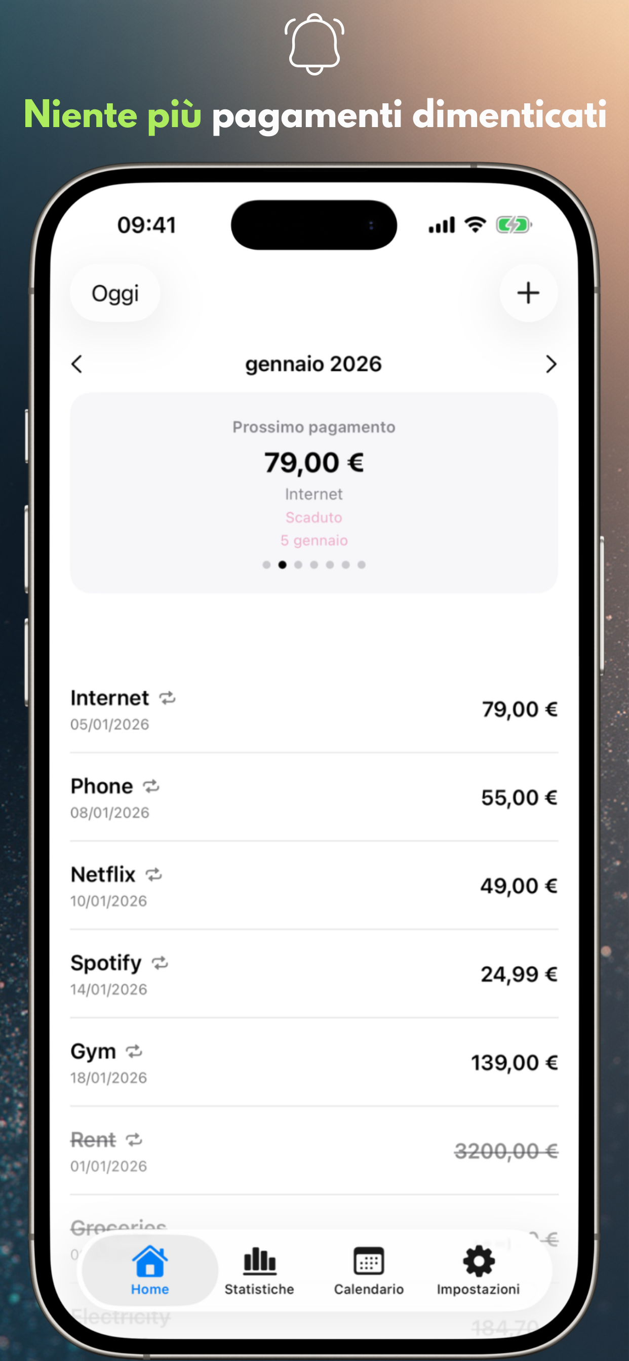 Never miss a payment