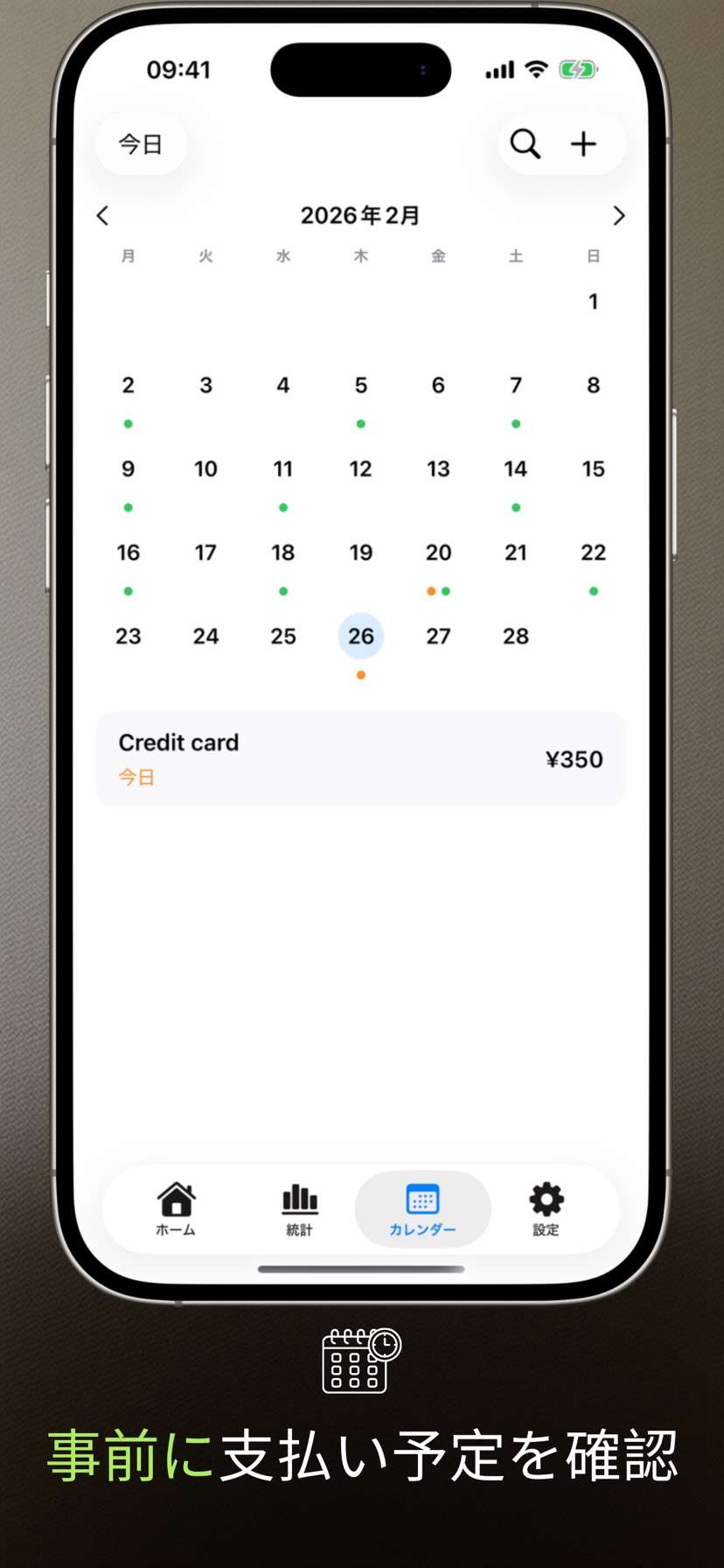 Payment Calendar calendar view