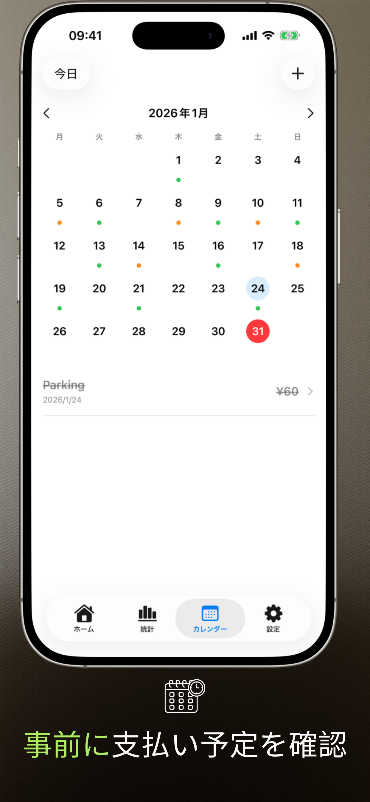 Payment Calendar calendar view