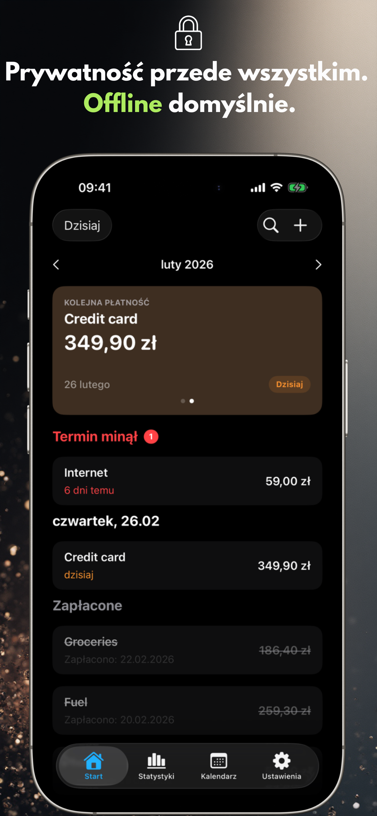 Prywatność przede wszystkim. Offline domyślnie.