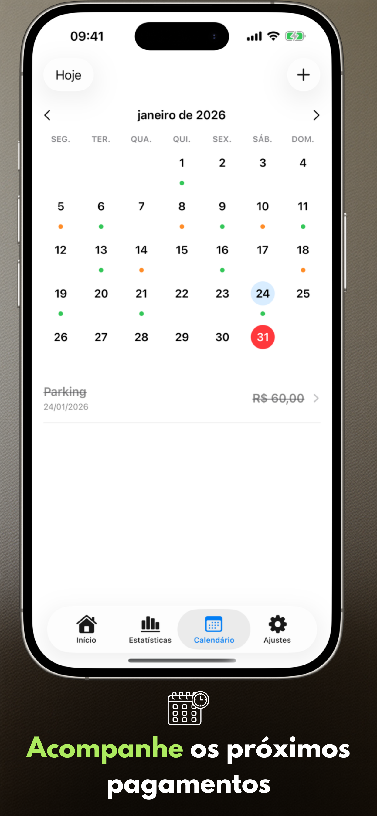 Payment Calendar calendar view