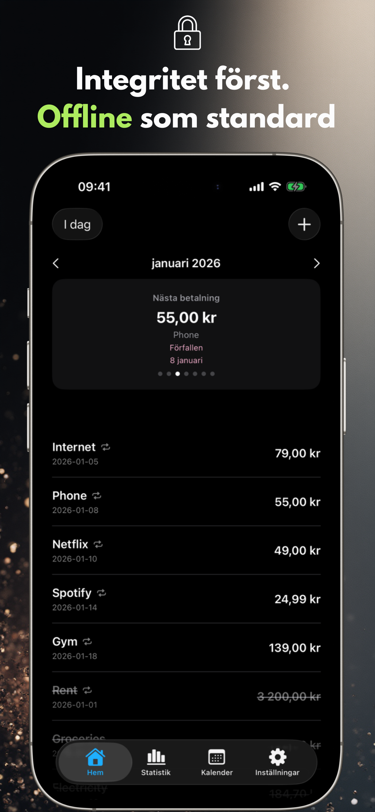 Privacy first. Offline by default.