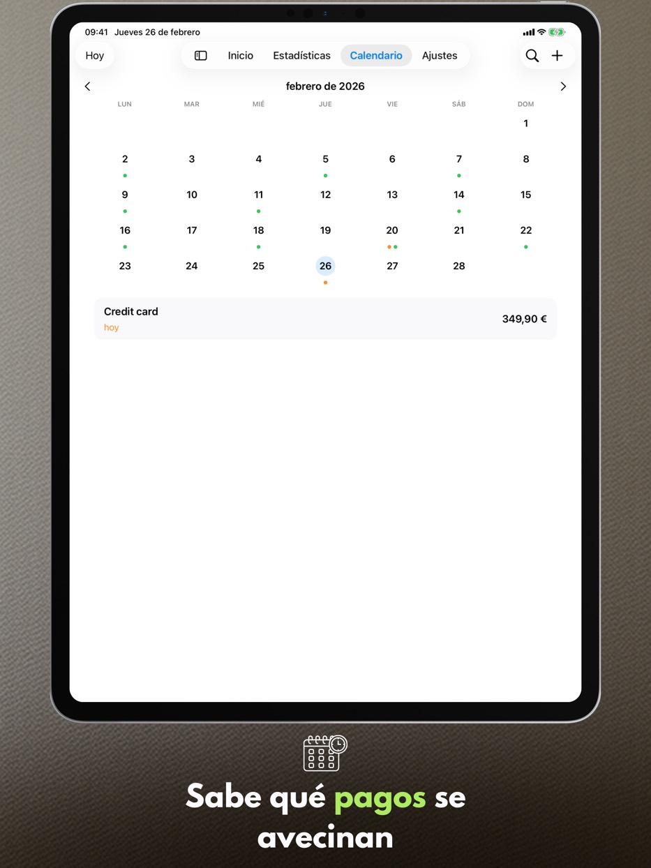 Sabe qué pagos se avecinan — iPad