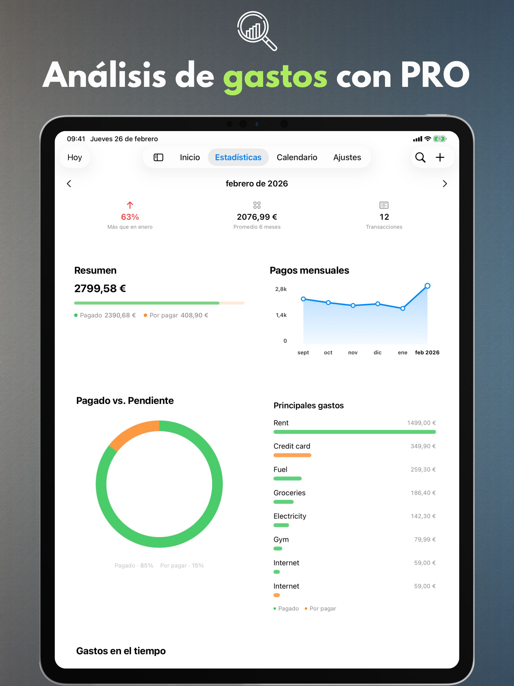 Análisis de gastos con PRO