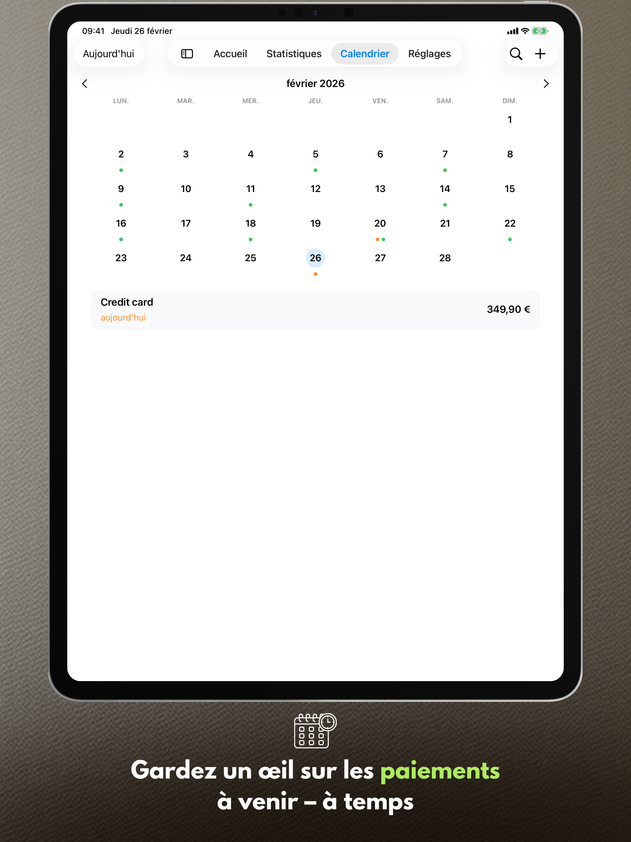 Gardez un œil sur les paiements à venir — à temps
