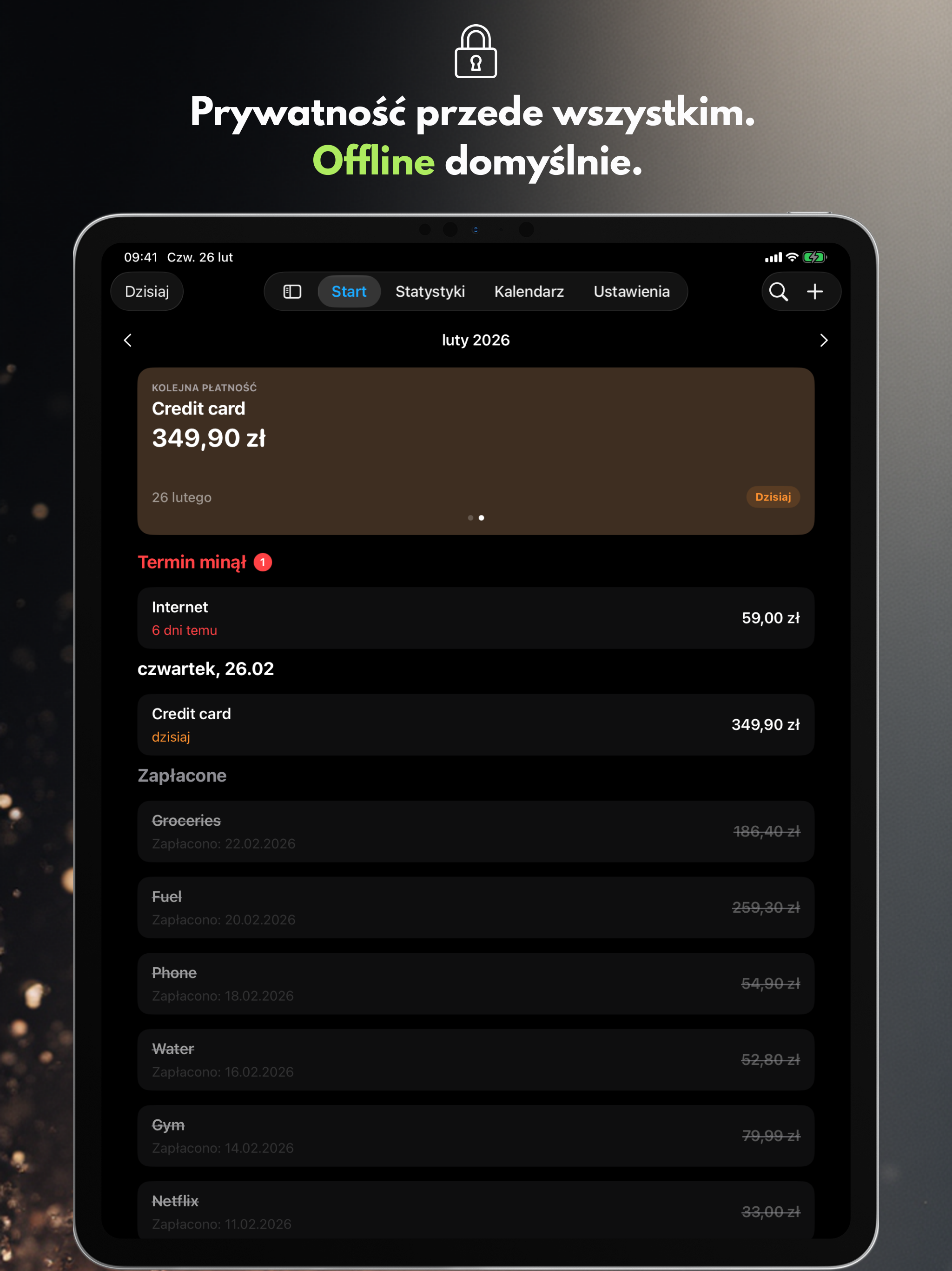 Prywatność przede wszystkim. Offline domyślnie.