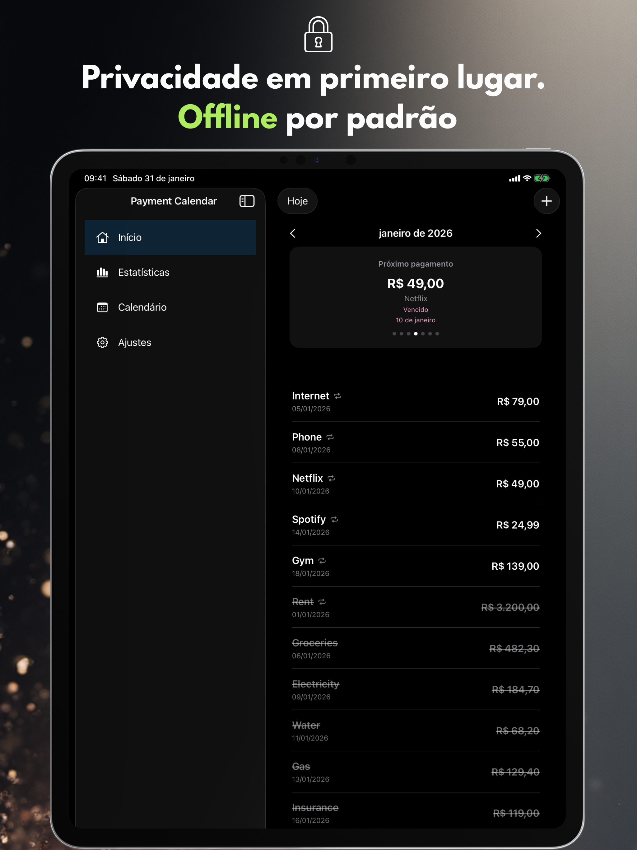 Privacy first. Offline by default.