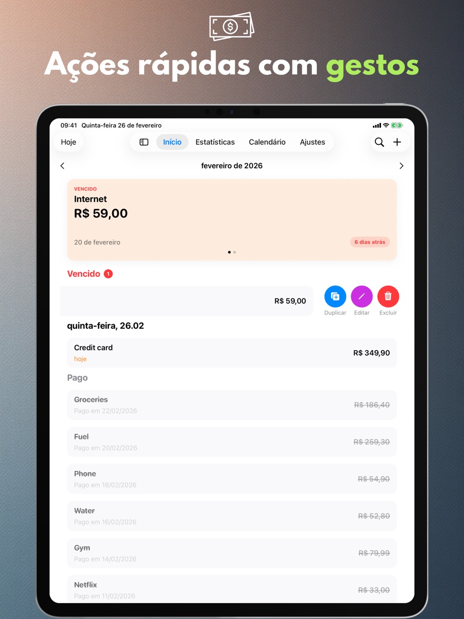 Quick actions with gestures — iPad