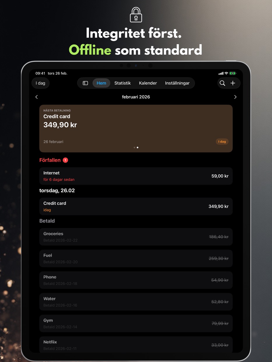 Privacy first. Offline by default. — iPad