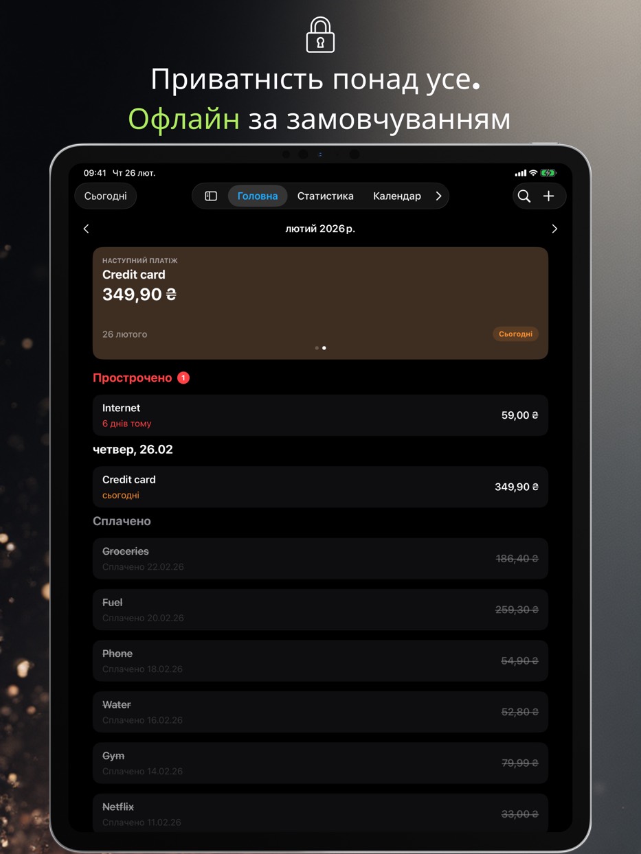 Privacy first. Offline by default. — iPad