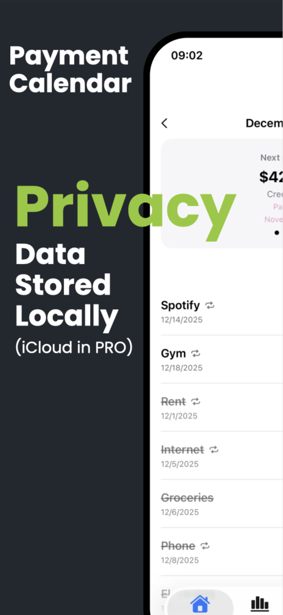 Payment Calendar – lista płatności